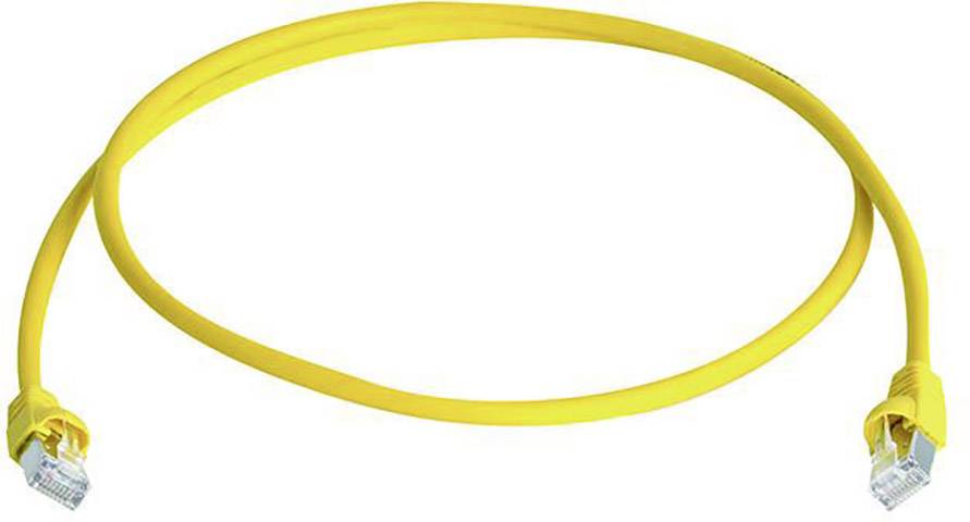 Telegärtner 100008032 RJ45 Netwerkkabel, patchkabel CAT 6A S/FTP 0.25 m Geel Vlambestendig, Snagless, Pair afscherming, Afgeschermd (dubbel), Halogeenvrij, UL