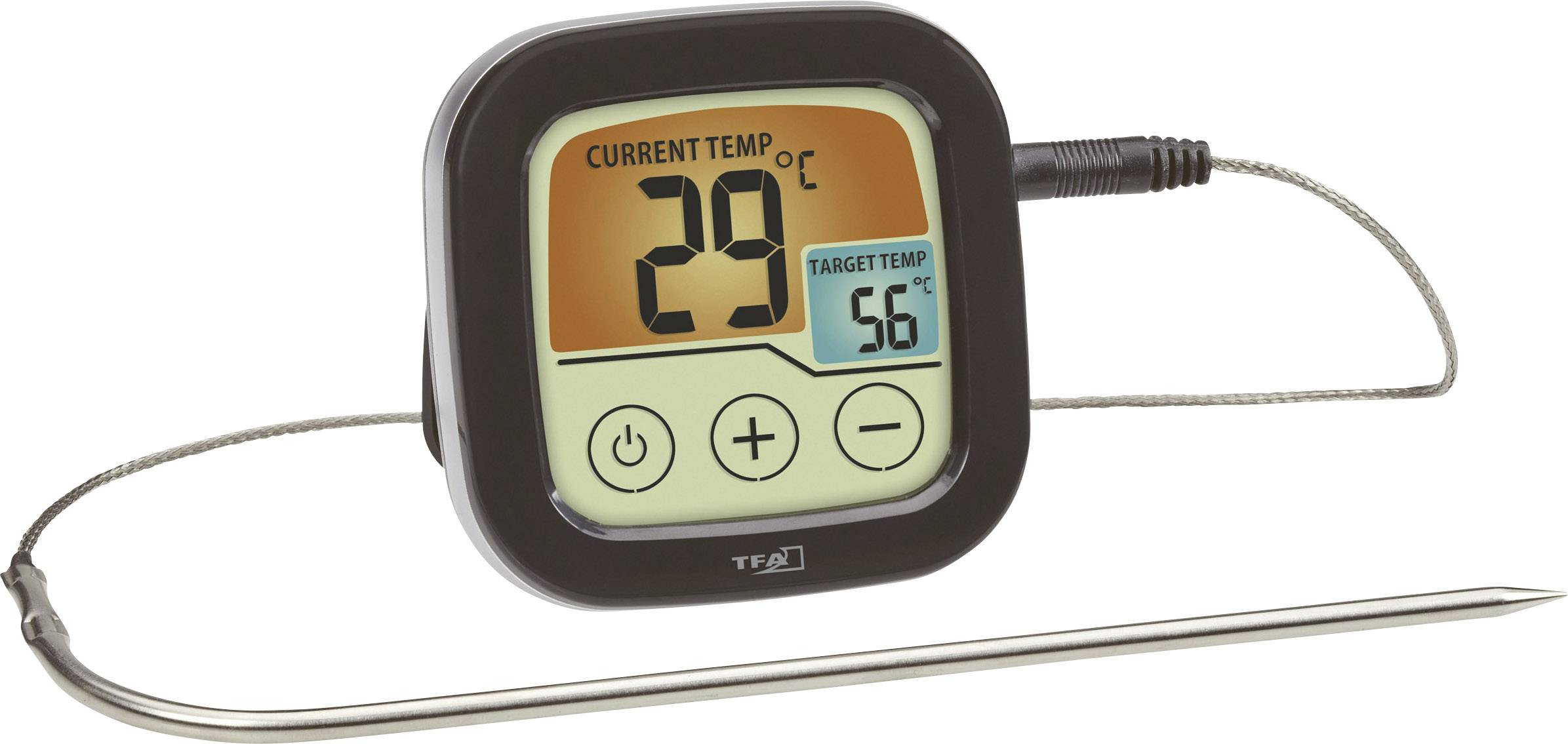 TFA Dostmann 14.1509.01 Barbecuethermometer Bewaking van kerntemperatuur, Met touchscreen, Kabelsensor Braden, Grillen
