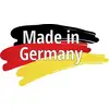 'Made in Germany' bijeli tekst ispred pozadine horizontalnih prugastih boja u crnoj, crvenoj i zlatnoj.