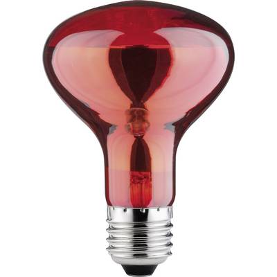 Crvena žarulja s reflektirajućim zrcalnim reflektorom i E27 navojem. Simbolizira toplinu i pogodna je za grijanje ili infracrvene lampe.