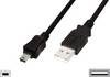 Digitus USB kabel USB 2.0 USB-A utikač, USB-Mini-B utikač 3.00 m crna okrugli, dvostruko zaštićen AK-300130-030-S