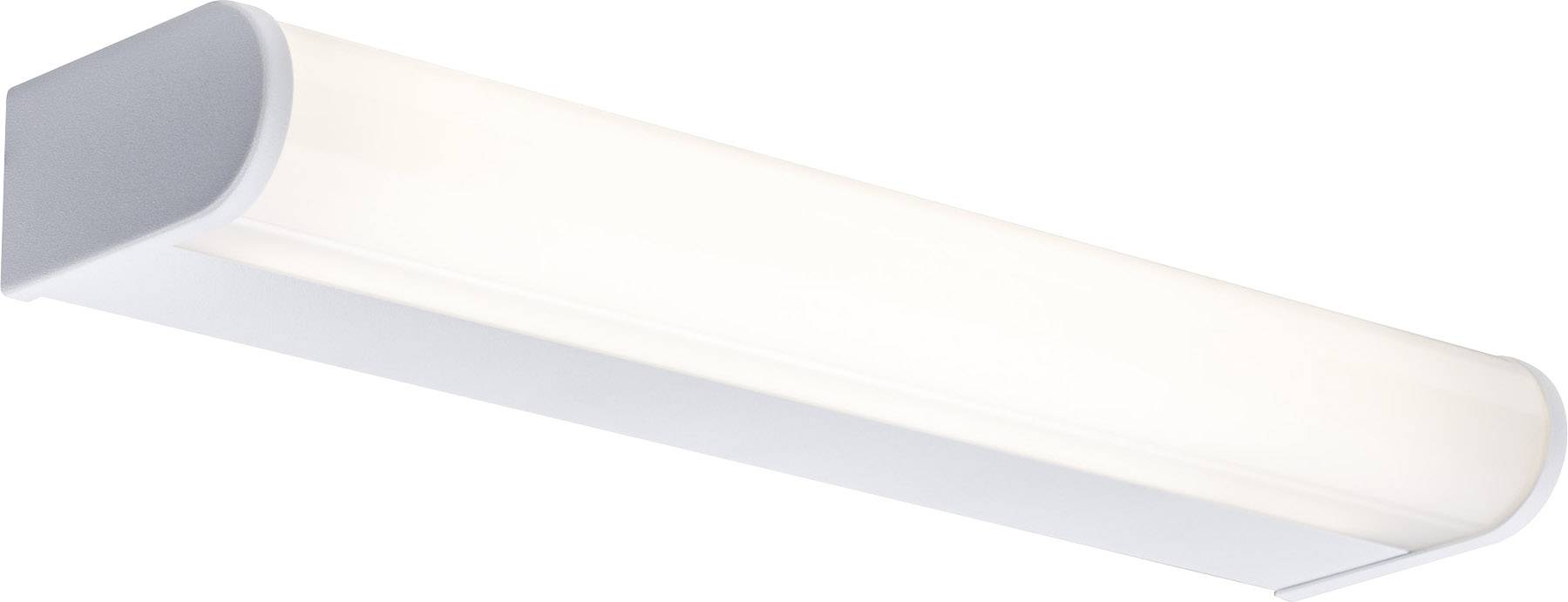 Bijela, pravokutna LED-lampa zaobljenih rubova koja emitira difuzno svjetlo. Podesiva je za montažu na strop ili zid.