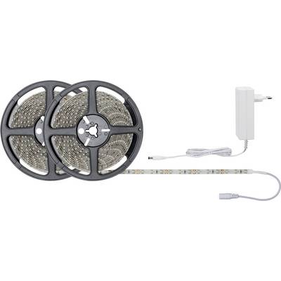 Dvije trake LED osvjetljenja, povezane bijeli mrežni adapter. Pogodno za dekorativno osvjetljenje.