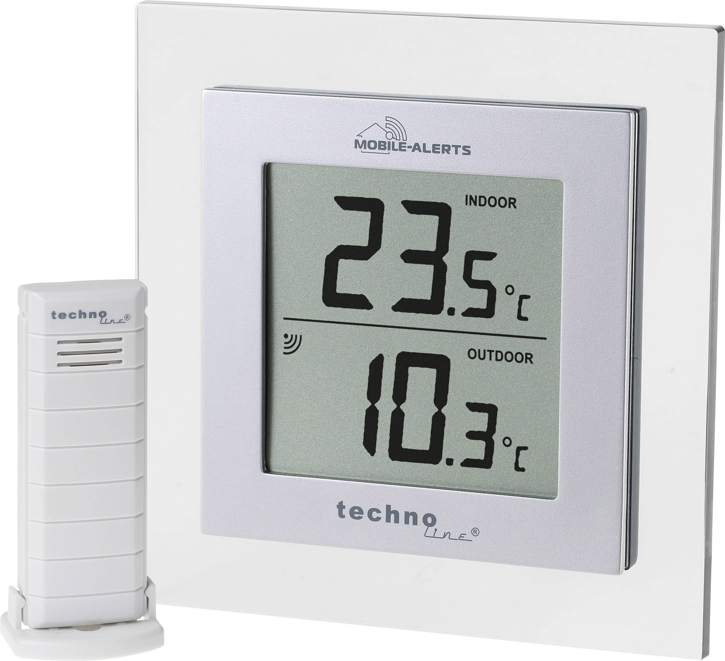Digitalni termometar pokazuje 23,5 °C unutra i 10,3 °C vani. Senzor i zaslon u modernom dizajnu.