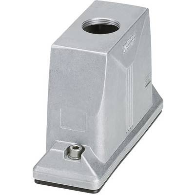 Siva, pravokutna metalna kutija s otvorom na vrhu i malom vijkom sprijeda. Koristi se za industrijske primjene.