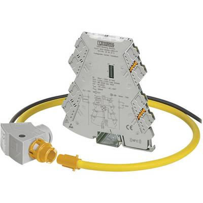 Elektronički modul sa žutim kabelom i priključkom. Modul ima natpis 'Phoenix Contact'.