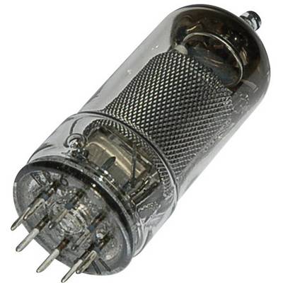 Elektronska cijev s prozirnim staklenim ovojem, prikazuje unutarnje metalne strukture i priključne kontakte za upotrebu u elektroničkim uređajima.