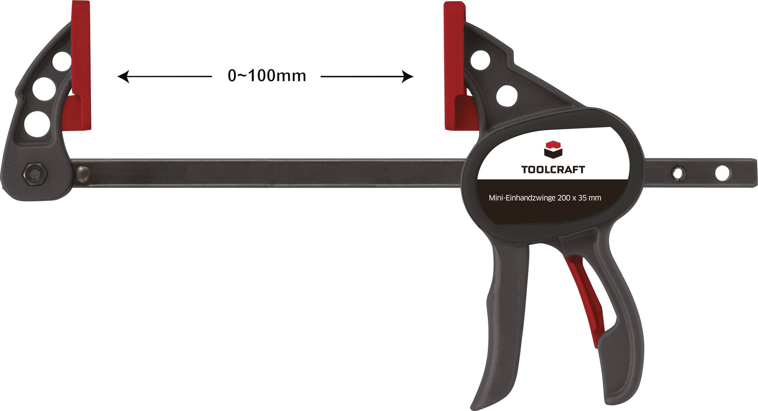Mini-enhandstving 100 X 35 mm 250 Nm TOOLCRAFT 1574784 Spännvidd (max.):100 mm Mått - Längd: 191 mm Gapdjup:35 mm — Bild 3 av 3
