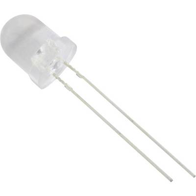 Prozirna LED s dva istaknuta metalna priključka.