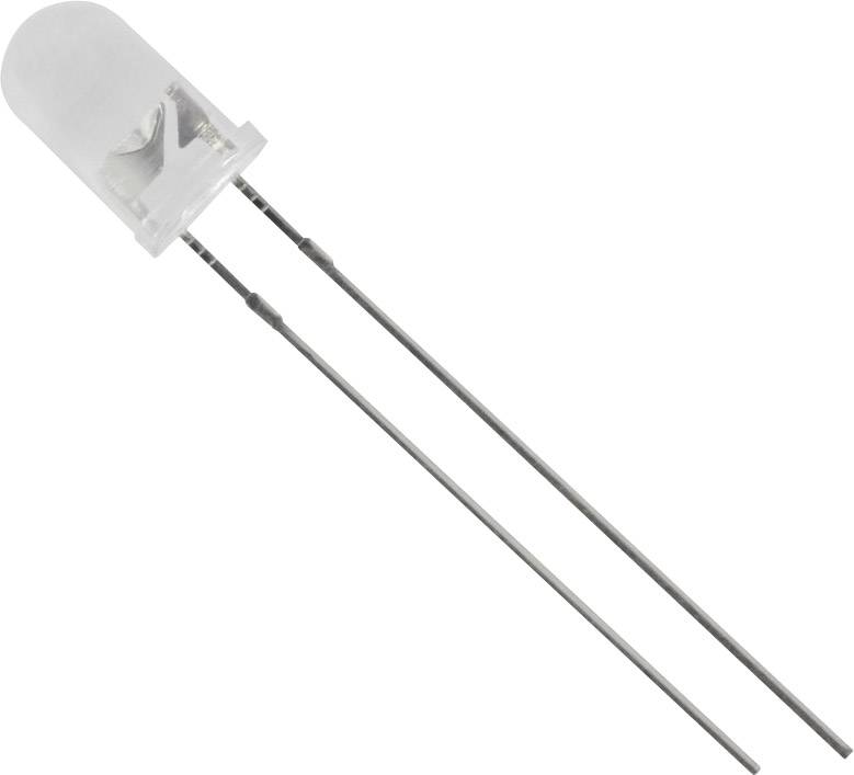 LED s dva metalna priključka, prozirnog kućišta. Služi za pretvaranje električne energije u svjetlo za elektroničke sklopove.