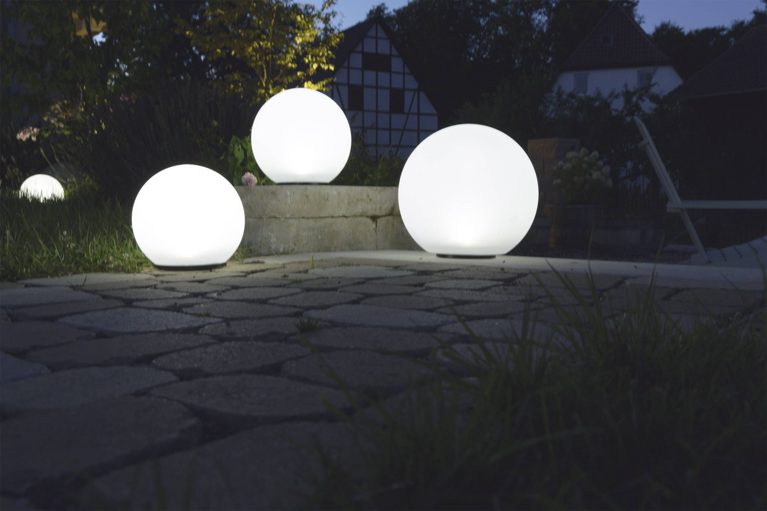 Heitronic 35421 Boule Decoratieve lamp op zonne-energie Bol LED LED vast ingebouwd 0.2 W Wit