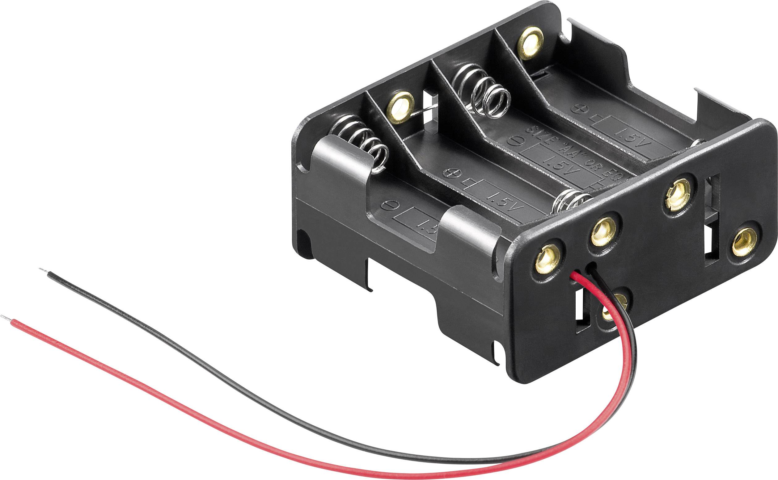 Goobay 81218 Batterijhouder Aantal cellen: 8 AA (penlite) Kabel (l x b x h) 63 x 58 x 29.5 mm