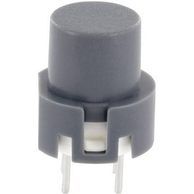 Sivi pritisni gumb s dva metalna štifta, pogodan za elektroničke sklopove.