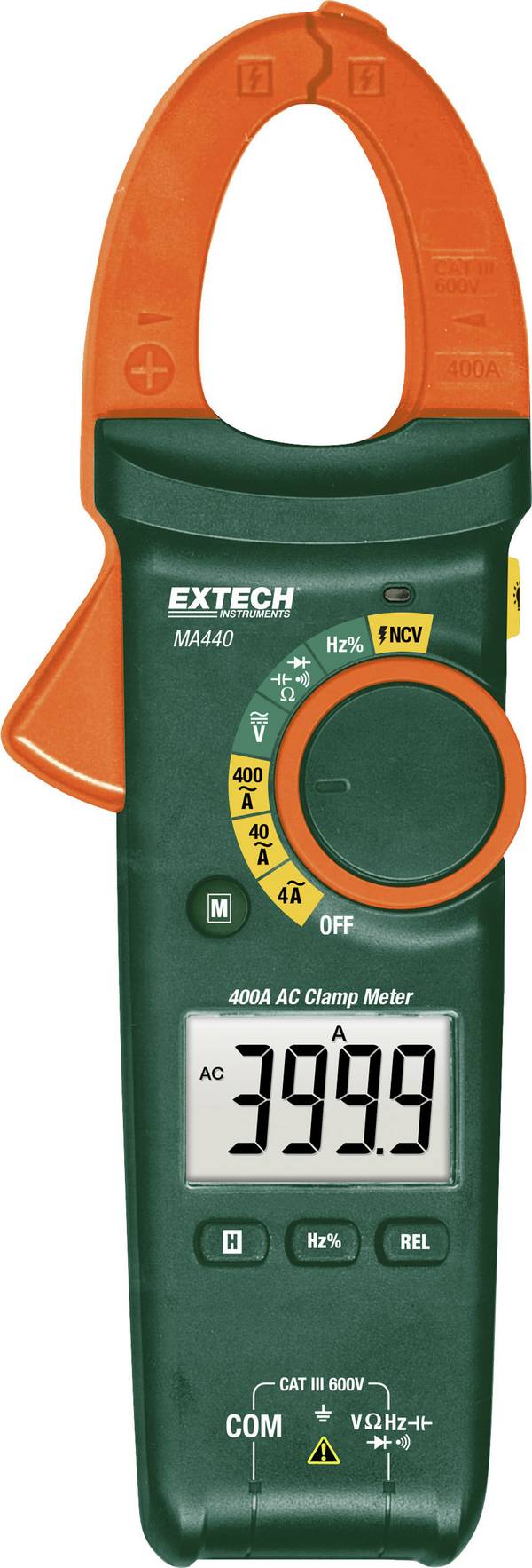 Extech MA440 ručni multimetar, strujne stezaljke  digitalni uklj. testni kabel CAT III 600 V Zaslon (brojevi): 4000