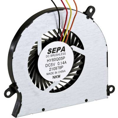 Računalni ventilator marke SEPA, model HY60Q05P, prikazuje tehničke specifikacije: beskontaktni, 5V, 0,14A, proizveden u Kini.