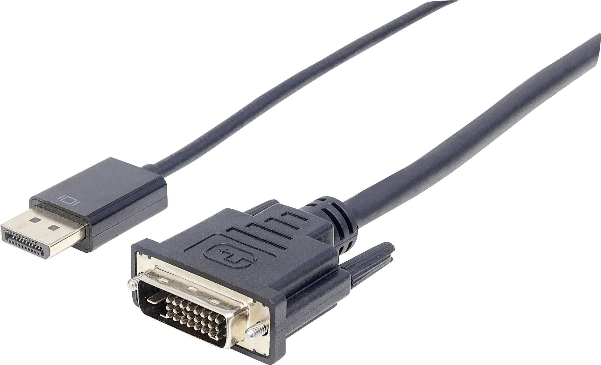 Manhattan DisplayPort / DVI adapterski kabel DisplayPort utikač, DVI-D 24+1-polni utikač 3.00 m crna 152136 zaštićen s folijom, UL certificiran DisplayPort kabel
