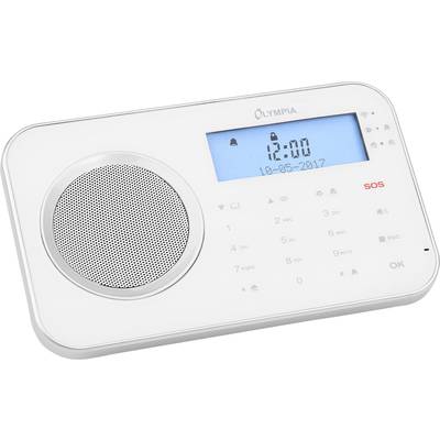 Elektronički uređaj s zaslonom, zvučnikom i tipkama. Prikazuje '12:00' i datum. Ima crvenu 'SOS' tipku za hitne slučajeve.