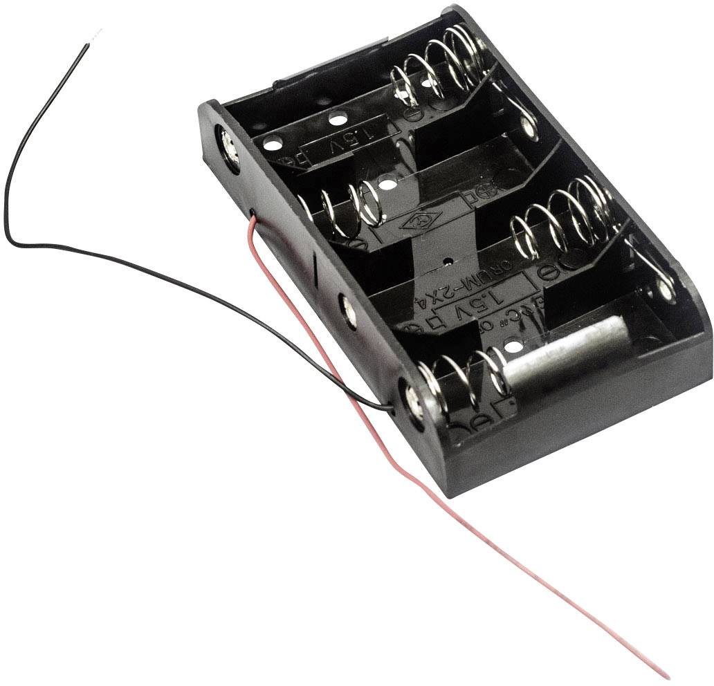 Dva nosača AA baterija s priključnim kabelima. Idealni za elektroničke uređaje ili DIY projekte za spajanje baterija u seriju.