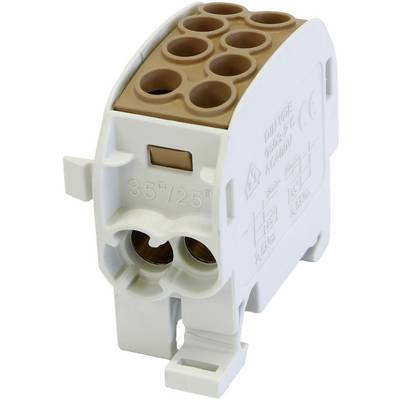 Plastični modul za priključivanje kablova s više utora za električne spojeve, pogodan za različite debljine kabela.