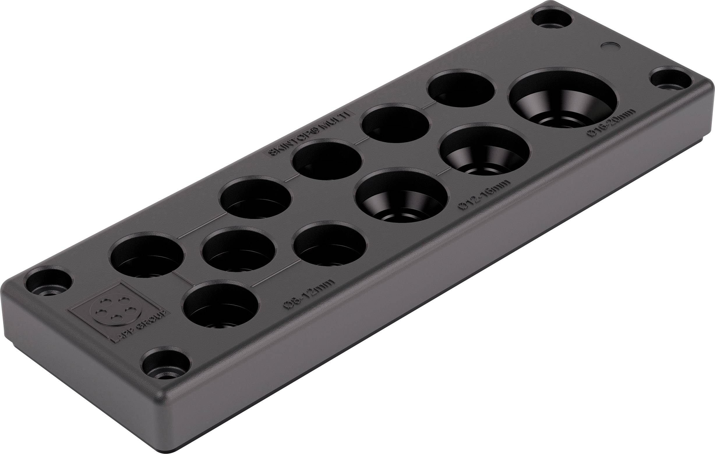 LAPP SKINTOP® MULTI Version 4 Meervoudige kabeldoorvoerplaat Temperatuurbestendig, Waterdicht Klem-Ø (max.) 20 mm Plaatdikte (max.) 14 mm Polycarbonaat Zwart 1