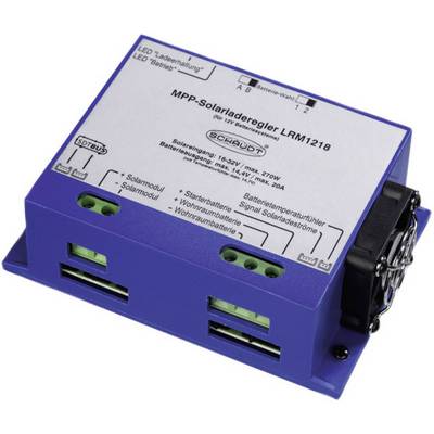 MPP solarni regulator punjenja LRM1218 za kampere. Prikazuje LED indikatore za stanje punjenja i baterije. Pogodan za 12-V baterije.