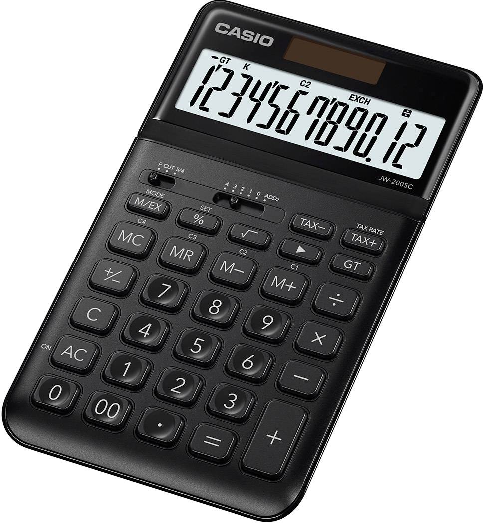 Crni kalkulator s ekranom prikazuje niz brojeva '1234567890.12'. Gore lijevo piše 'CASIO'.