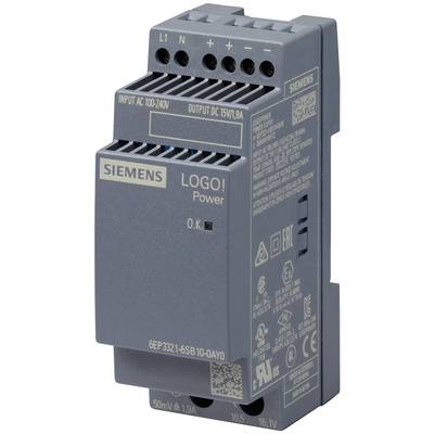 Industrijski upravljački uređaj s natpisom 'SIEMENS LOGO! Power'. Ulazi: AC 100-240V. Izlazi: DC 15V/1,9A.