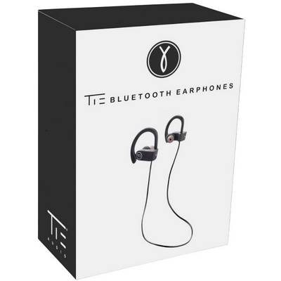 Pakiranja Bluetooth slušalica. Prikazane su crne slušalice s umetcima za uho. Logo i naziv marke na vrhu pakiranja.