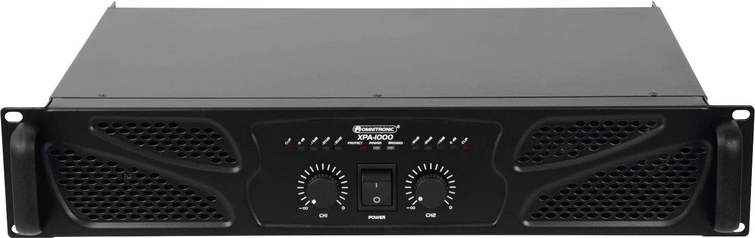 Omnitronic XPA-1000 PA pojačalo RMS snage pa kanalu na 4 ohma: 500 W