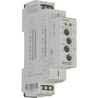 Elektroničko vremensko releje CRM-2H s okretnim regulatorima za različite vremenske postavke. Pogodan za ugradnju na DIN šinu.