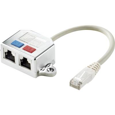 Dvostruka RJ45 mrežna utičnica s Ethernet kabelom, pogodna za kućne uredske povezivosti.