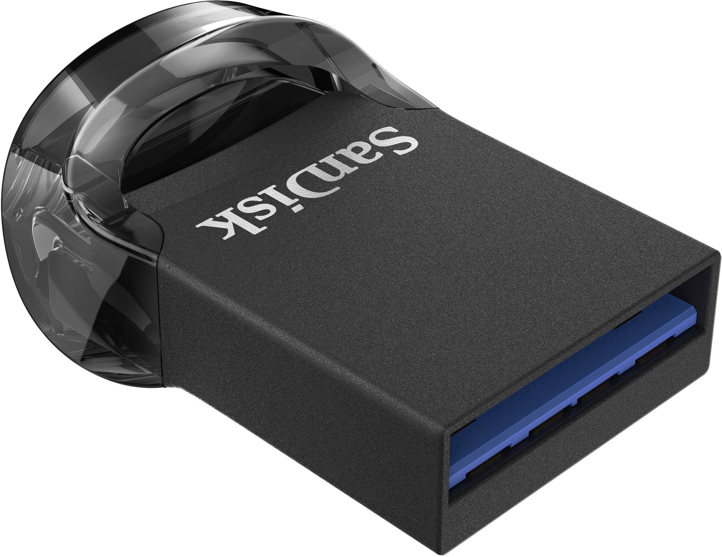 Crni USB stick s plavom priključnom površinom, kompaktan i prenosiv, namijenjen pohrani i prijenosu podataka.