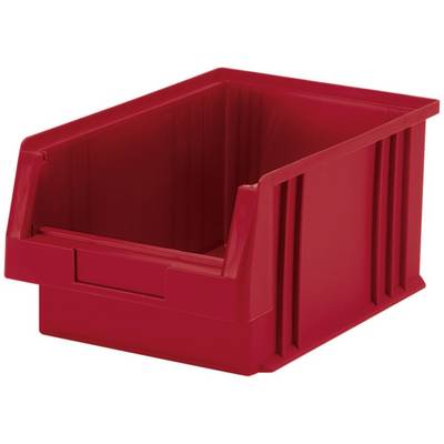 Crveni plastični spremnik s otvorenim rubom, pogodan za pohranu i organizaciju pribora ili sitnih predmeta.