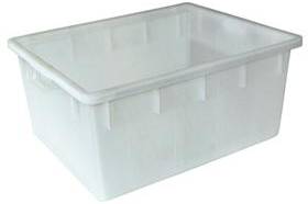 BRB Lagertechnik 1658389 Stapelbak Geschikt voor levensmiddelen (l x b x h) 800 x 640 x 380 mm Natuurlijk wit 1 stuk(s)