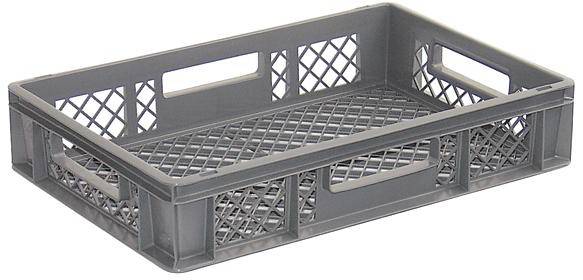 BRB Lagertechnik 1658557 Stapelbak Basic Geschikt voor levensmiddelen (l x b x h) 600 x 400 x 120 mm Grijs 1 stuk(s)