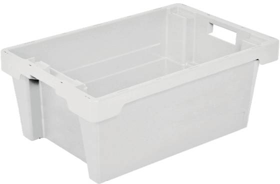 BRB Lagertechnik 1658589 Draaistapelhouder Geschikt voor levensmiddelen (l x b x h) 600 x 400 x 250 mm Natuurlijk wit 1 stuk(s)