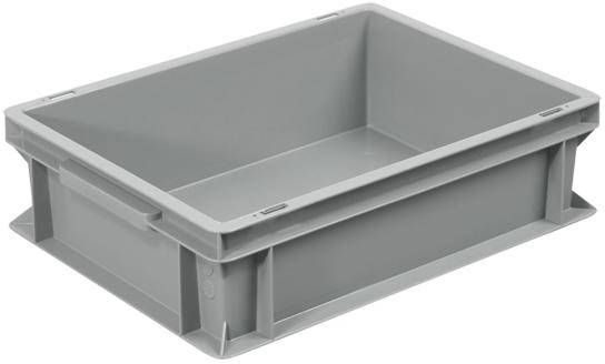BRB Lagertechnik 1658754 Stapelbak Basic Geschikt voor levensmiddelen (l x b x h) 400 x 300 x 120 mm Grijs 1 stuk(s)