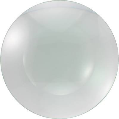 Prozirna staklena kugla s blistavim i reflektirajućim efektom, prikazuje refleksije i suptilan zelenkasti sjaj.