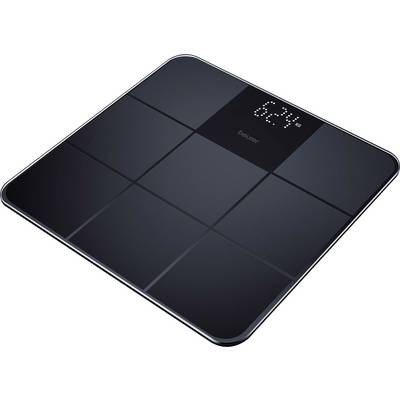 Digitalna osobna vaga s LED zaslonom, prikazuje '62,4 kg'. Crni dizajn s kvadratnim površinama.