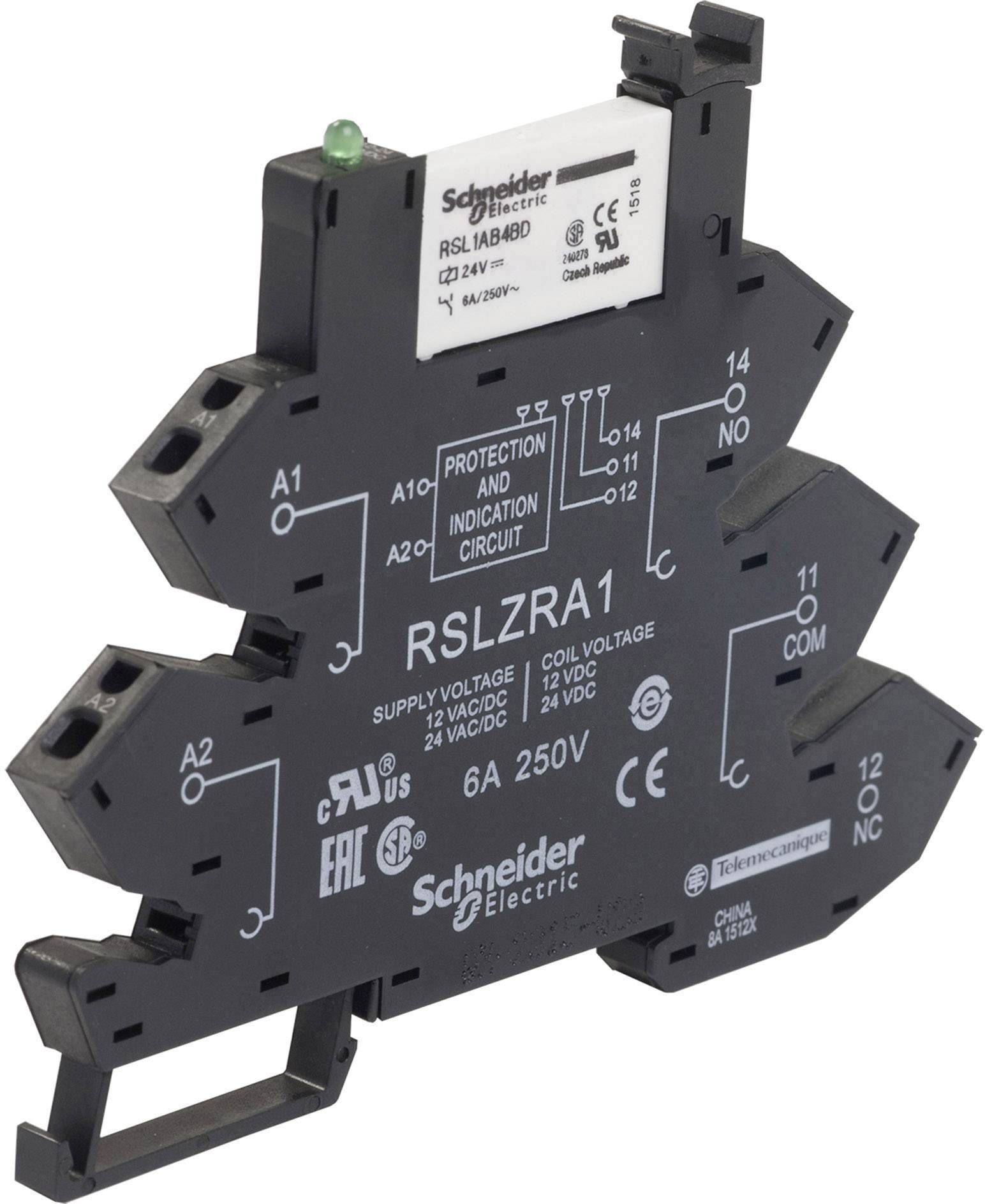 'Schneider Electric RSLZRA1 utičnica releja sa zaštitnom i indikacijskom funkcijom, napon: 12 VDC, struja: 6A pri 250V.'