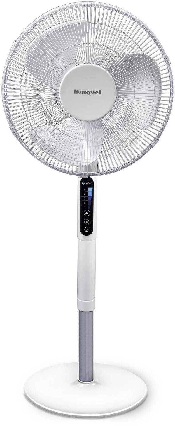 Honeywell HSF600WE QuietSet stoječi ventilator  40 W (Ø x V) 40 cm x 1220 mm bijela podesiva visina, led zaslon, sa daljinskim upravljačem, oscilirajuća, sa zakretanjem, odbrojavanje