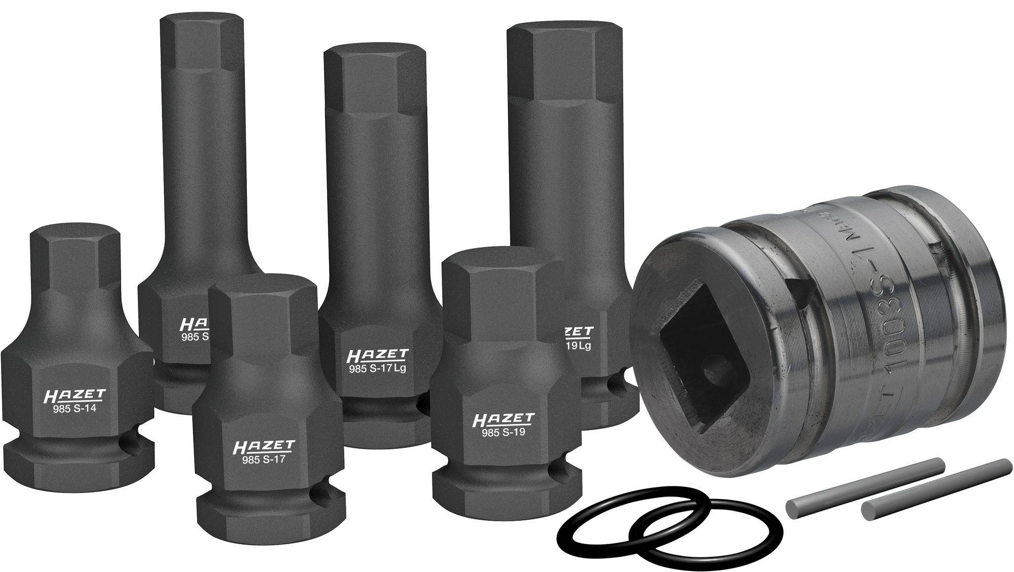Hazet 985S/11 Mutterdragare-hylsnyckelinsats-set metrisk 1/2, 1 985S/11