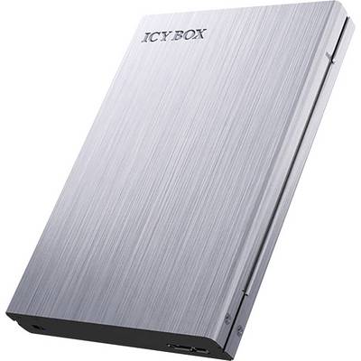 Vanjski tvrdi disk u srebrenom kućištu s logotipom 'ICY BOX'-a na prednjoj strani.