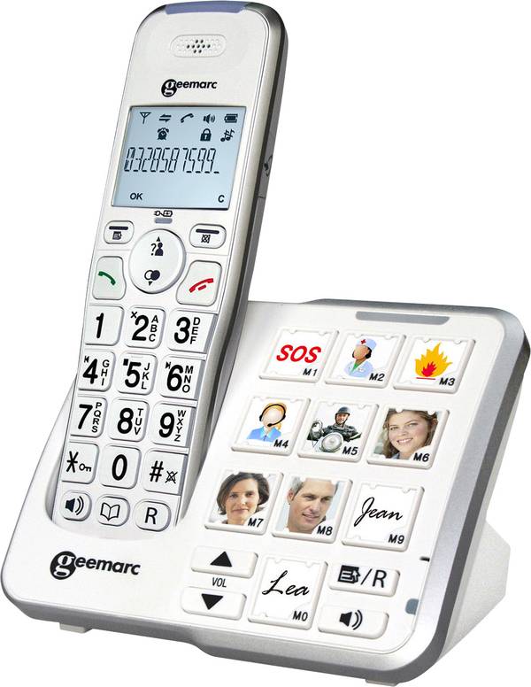 Geemarc AMPLIDECT 295 PHOTO bežični telefon za seniore responder, tipke foto osvjetljeni zaslon bijela
