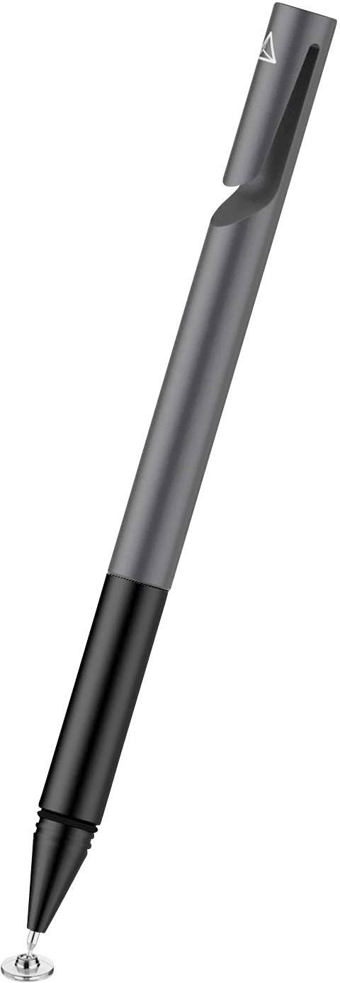 Crni stylus olovka s metalnim kućištem i tankim vrhom, pogodan za zaslone osjetljive na dodir i precizne unose.