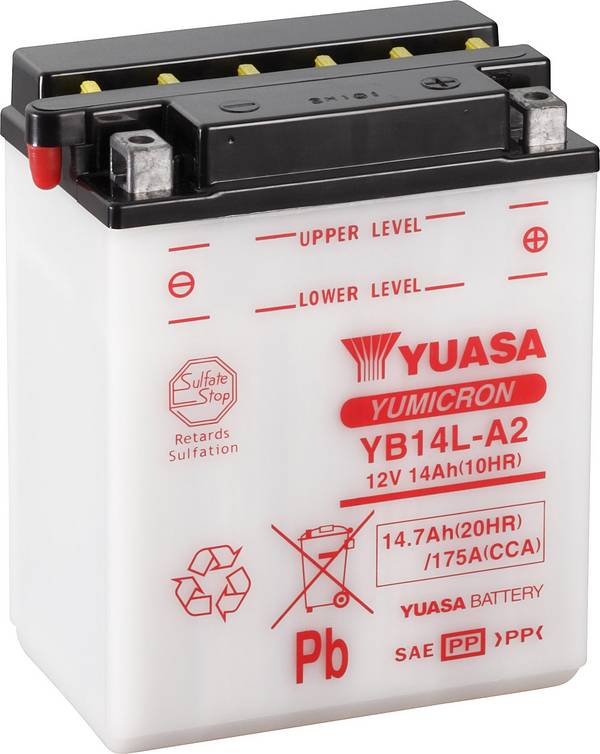 Yuasa YB14L-A2 baterije za motor 12 V 14 Ah  Tip pola: Vijčani spoj tipa 8