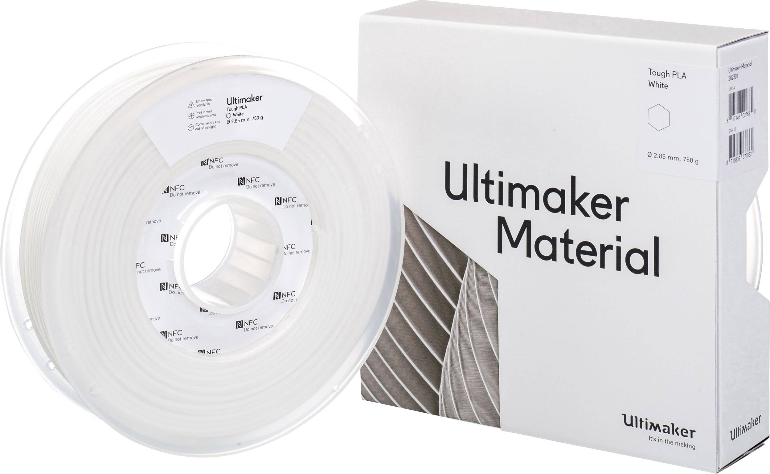 UltiMaker Filament Tough Tough PLA Slagvast 2.85 mm Wit 750 g