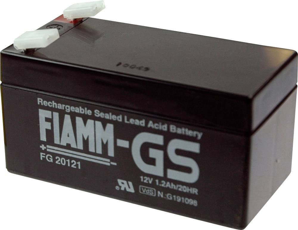 Fiamm Pb-12-1,2-4,8 Loodaccu 12 V 1.2 Ah Loodvlies (AGM) (b x h x d) 97 x 57 x 48 mm Kabelschoen 4.8 mm Onderhoudsvrij, Geringe zelfontlading, VDS-certificering