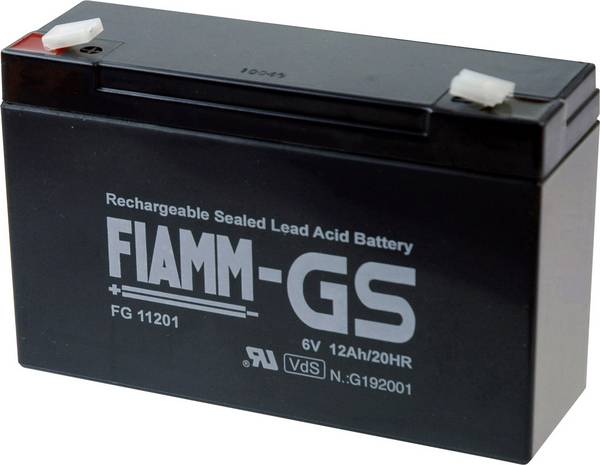 Fiamm PB-6-12 FG11201 olovni akumulator 6 V 12 Ah olovno-koprenasti (Š x V x D) 151 x 99 x 50 mm plosnati priključak 4.8 mm bez održavanja, nisko samopražnjenje, vds certifikat