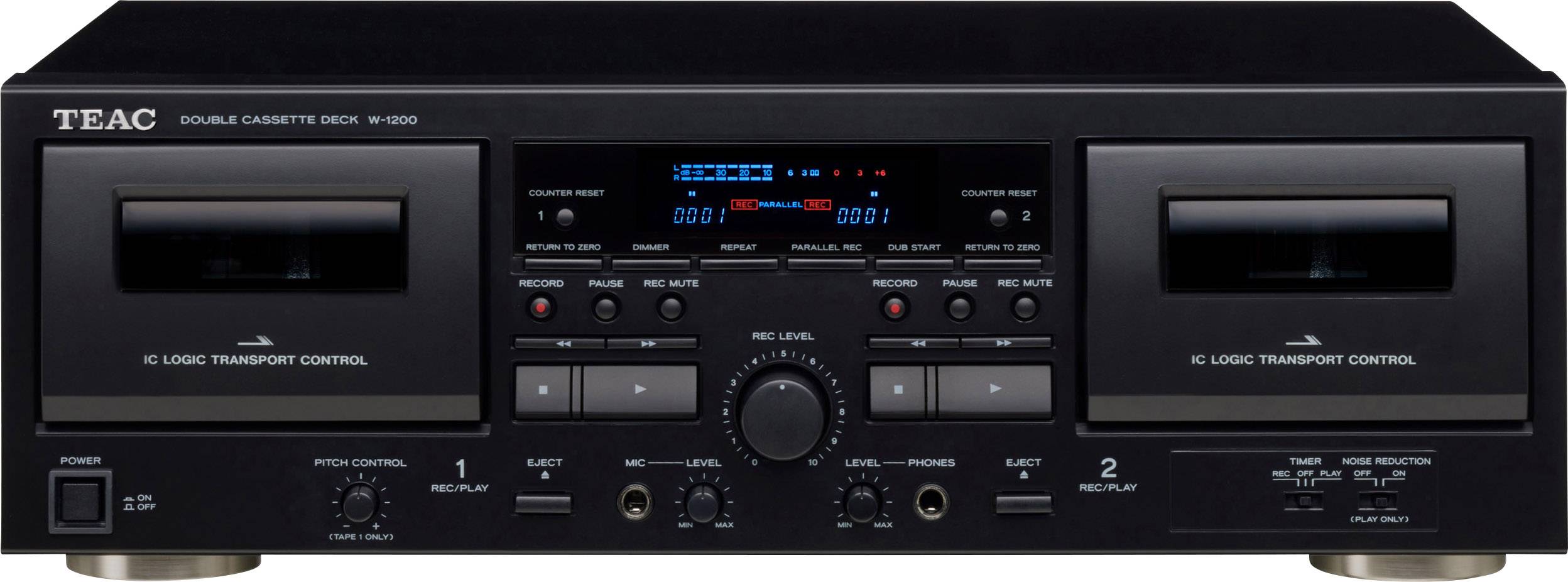 TEAC W-1200 Cassettedeck Zwart